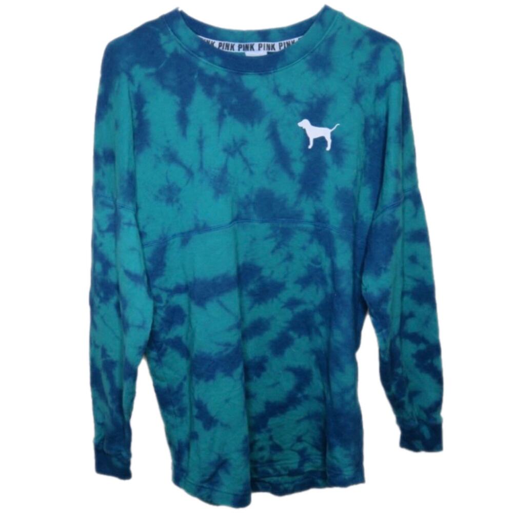 PINK Tie Dye Long Sleeve Light Weight Sweatshirt - Women's XS